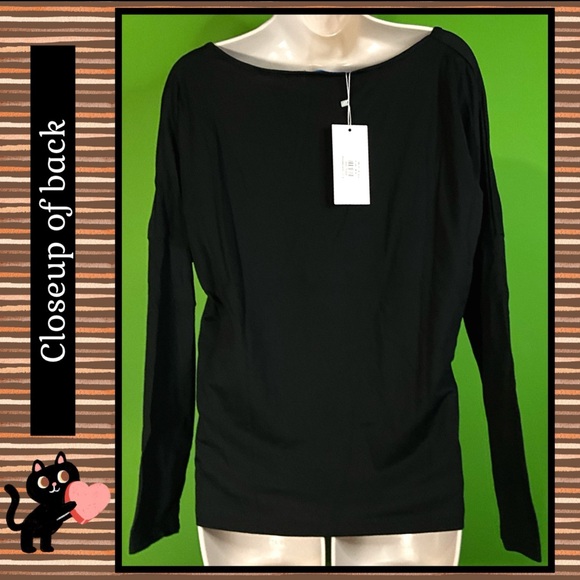 NWT M/8  BLACK KNIT MINIMALIST TOP W CONTRASTING ANIMAL PRINT LOVE GRAPHIC - Picture 7 of 13